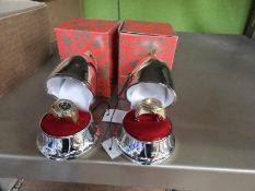 *Box of 10 Festive Silver Baubles Containing Ring Watches