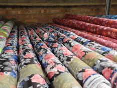 *25m Roll of Floral Design 100% Satin Fabric