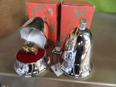 *Box of 10 Festive Silver Baubles Containing Ring Watches