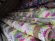 *25m Roll of Fluorescent Pink & Green Patterned Fa