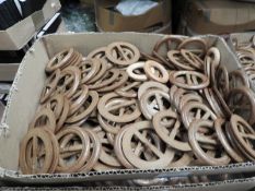 *Box of Simulated Wood Buckles & Fasteners