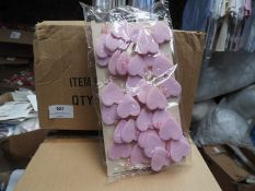 *48 Pink Heart & Beaded Decorations