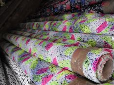 *25m Roll of Fluorescent Pink & Green Patterned Fa