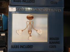 *Elegant Mains Voltage Halogen Three Branch Chande