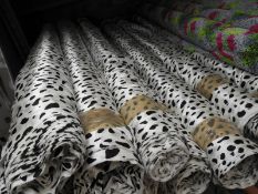 *Black & White Dalmation Style Satin Fabric