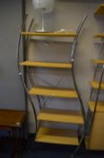 Modern Chrome & Lightwood Shelf Unit