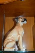Pottery Figure of a Boxer Dog by Kingston Pottery