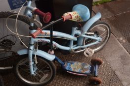 Apollo Sherry Lane Child's Bicycle and a Scooter