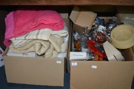 Box of Assorted Household Goods and a Box of Blank