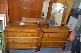 1930's Triple Mirror Dressing Table and Matching C