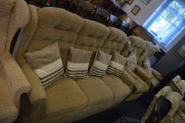 Oatmeal Upholstered Three Piece Suite