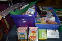 Two Plastic Tubs of Household Items