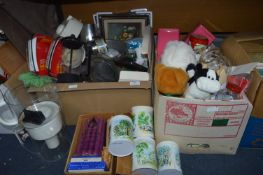Two Boxes of Household Items Including Pyrex Dishe