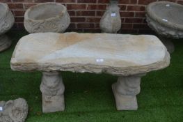 Reconstituted Limestone Garden Seat on Squirrel Su