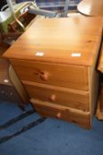 Pine Three Drawer Bedroom Cabinet
