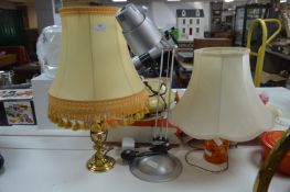 Two Table Lamps and a Desk Lamps