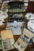 Two Cutlery Canteens etc.
