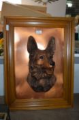 Framed Copper Alsatian