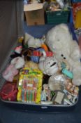 Suitcase of Assorted Soft Toys, etc.