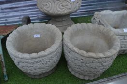 Pair of Oak Leaf Planters