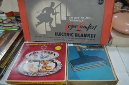 Box of Retro Items Including Electric Blankets, et