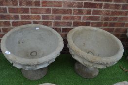 Pair of Large Circular Planters