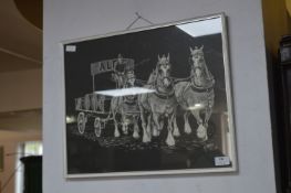 Black & White Sketch of Brewery Grey Horses