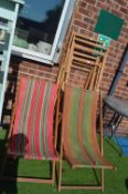 Two Canvas Deck Chairs and a Quantity of Deckchair
