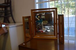Pine Triple Dressing Table Mirror