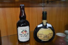 Bottle of Mateus Rose and Whiteways Peach Wine
