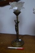 Bronze & Glass Deco Style Table Lamp