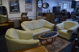 Cream Upholstered Three Piece Suite