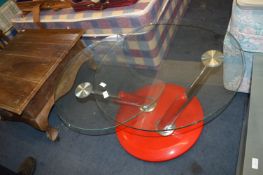 Glass Topped Swivel Coffee Table