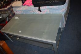 Glass Topped Metal Framed Coffee Table