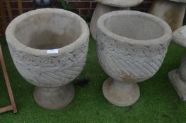 Pair of Celtic Carved Planters