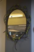 Wrought Iron Leafy Design Wall Mirror
