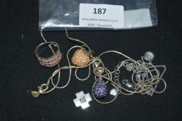 925 Sterling Silver Jewellery; Pendants, Rings, et