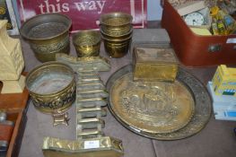 Assorted Brassware Including Planters, Fire Grate,