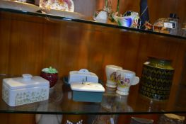 Two Denby Butter Dishes, Hornsea Butter Dish, Stor