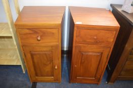 Two Indonesian Bedside Cabinets