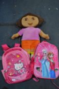 Girls Backpacks and a Plush Doll