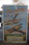 Reproduction RAF Biplane Recruitment Poster