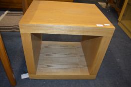 Light Oak Solid Wood Cube Side Table
