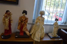 Two Japanese Costume Dolls and Two Others