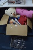 Box of Household Goods, Stationery Tray, Soft Toys