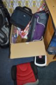 Large Box of Assorted Household Goods, Bags, etc.