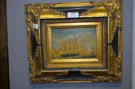 Gilt Framed Print of Sailing Ships