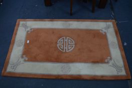 Orange and Cream Rug 5ft x 3ft