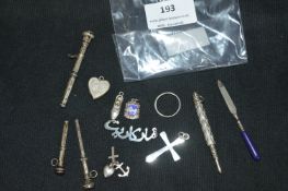 925 Sterling Silver Propelling Pencils, Charms, et