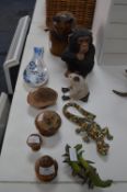 Decorative Animals, Turned Wooden Mushrooms, etc.